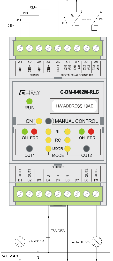 Dimmer C-DM-0402M-RLC - schema